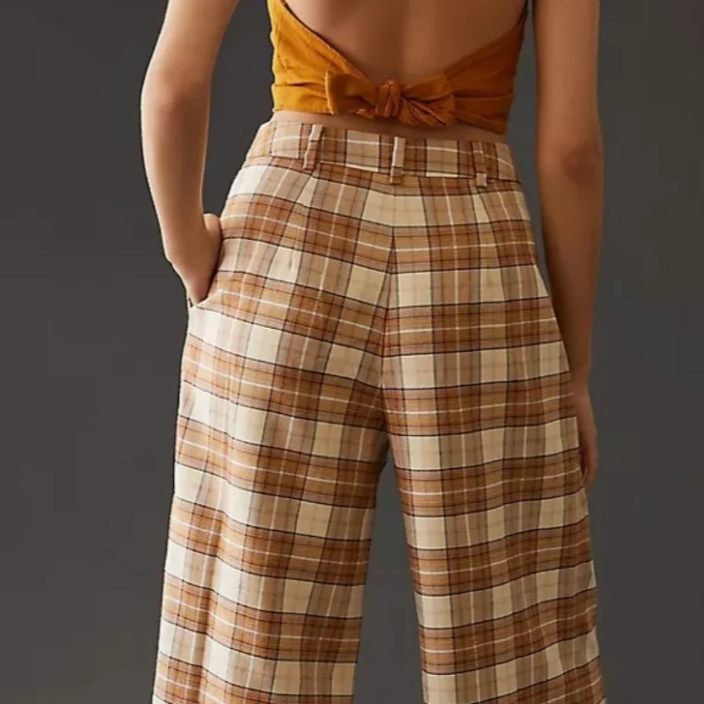 NWT Hutch plaid wide-leg trousers Anthropologie - Picture 4 of 8